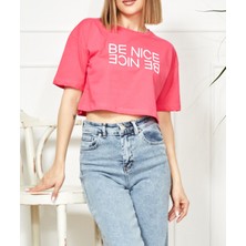 Moonjy Baskılı Crop T-Shirt