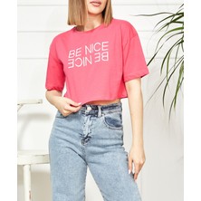 Moonjy Baskılı Crop T-Shirt