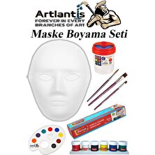 Maske Boyama Seti 1 Adet Boyanabilir Maske Karton Lastikli Insan Yüzü Suratı Okul Sınıf Etkinlikleri Hobi 19X24 cm