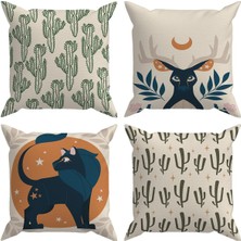 Evdek Sweet Animals 4'lü Kırlent Kılıf Ds3