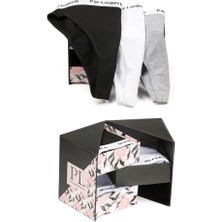 Parlingerie  Kadın 3lü Slip Külot Siyah-Beyaz-Gri