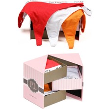 Parlingerie  Kadın 3lü Strıng Tanga Kırmızı-Beyaz-Turuncu