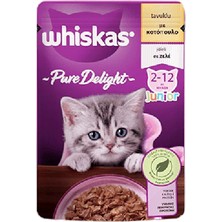 Whiskas Pouch Pure Delight Jöle Içinde Tavuklu Yavru Kedi Konservesi 85GR