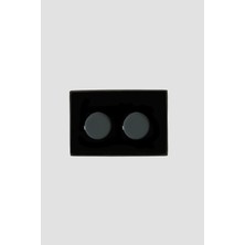 ALTINYILDIZ CLASSICS Erkek Siyah Metal Özel Hediye Kutulu Kol Düğmesi