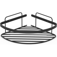 Eym Tema Tek Katlı Köşelik Banyo Rafı Şampuanlık Mat Siyah Paslanmaz