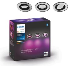 Xnews Hue White & Color Ambiance Centura Akıllı Gömme 3'lü Spot LED La, ALÜMINYUM,3X250 Lm, 16 Milyon Renk