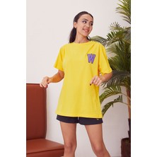 Miostil W Baskılı T-Shirt-Sarı