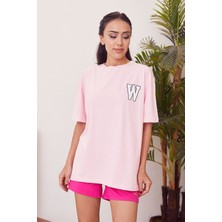 Miostil W Baskılı T-Shirt-Pembe