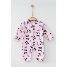 Ada Bebek Çocuk %100 Pamuk Sevimli Pandalar Çıtçıtlı Tulum 1852