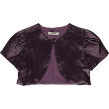 Panço Kız Çocuk Kolları Büzgü Detaylı Crop Ceket