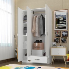 Kenzlife gardırop 3 kapılı 1 çekmeceli hanımeli 180*120*52 byz XLARGE kapaklı gardolap dolap