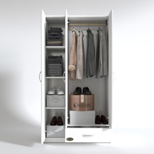 Kenzlife gardırop 3 kapılı 1 çekmeceli hanımeli 180*120*52 byz XLARGE kapaklı gardolap dolap