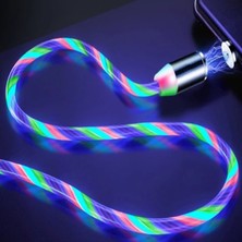 Judas J21 Micro USB Magnetic Akan Led Işıklı Şarj Kablosu -1mt