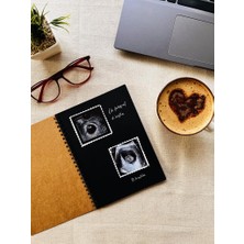 Tuğset Etiket Siyah Yapraklı Defter Spiralli 14X20 90GR. 40 Sayfa ve Beyaz Kaliteli Jel Kalem Hediyeli