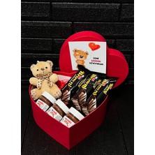 Lenostra Sevgili Hediye Kalp Kutuda Tatlı Mini Ayıcık - Mini Nutellalar ve Browni Intense