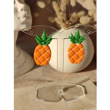 Gizy Store Polimer Kil El Yapımı Ananas Küpe