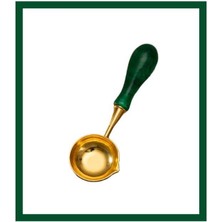 Profisher Davetiye Mum Mühürü Eritme Kaşığı El Yapımı Akrilik Saplı Yeşil Renk