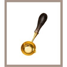 Profisher Davetiye Mum Mühürü Eritme Kaşığı El Yapımı Akrilik Saplı Füme Renk