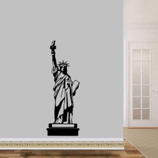 Amerika New York Özgürlük Anıtı Silüeti Dekoratif Genç Odası Duvar Sticker, Çıkartma