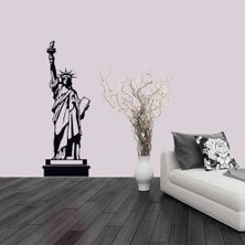 Asilmeydan Amerika New York Özgürlük Anıtı Silüeti Dekoratif Genç Odası Duvar Sticker, Çıkartma