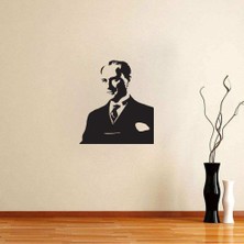 Asilmeydan Takım Elbiseli Şık Gazi Mustafa Kemal Atatürk Silüeti Dekoratif Duvar Sticker, Çıkartma, Etiket