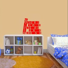 Asilmeydan Kitap Aşkı - I Love Book Yazılı Dekoratif Duvar Sticker, Çıkartma, Etiket Kırmızı