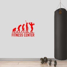 Asilmeydan Spor Evrimi, Spor Salonu Özel Isim Dekoratif Duvar Sticker, Çıkartma, Etiket Kırmızı