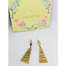 Eke Butik Çelik Piramit Küpe Sallantılı