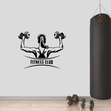 Asilmeydan Dumbell, Iki Kol Çalışan Kız, Fitness Dekoratif Duvar Sticker, Çıkartma, Etiket
