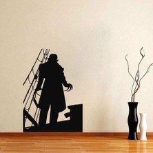 Asilmeydan Vampir Nosferatu Filmi - Bir Dehşet Senfonisi Silüeti Tasarım Dekoratif Duvar Sticker, Çıkartma Pembe