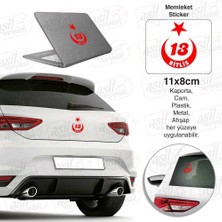 Asilmeydan Bitlis Plaka 13 Ay Yıldız Kırmızı Sticker, Araba, Araç, Etiket, Aksesuar, Tuning, Modifiye, Arma