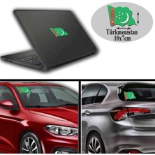 Asilmeydan Türkmenistan Arma, Araba, Cam, Laptop Etiket Oto Sticker -Araç Aksesuar 10X7 cm