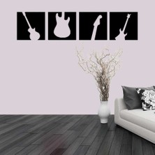 Asilmeydan Rock And Skate - Gitar Silüeti Dekoratif Duvar Sticker, Çıkartma