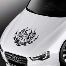 Asilmeydan Alev Desenli Kaplan Kaput Sticker - Oto, Araba, Etiket, Aksesuar, Tuning, Modifiye, Arma