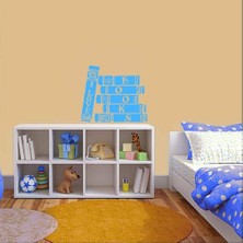 Asilmeydan Kitap Aşkı - I Love Book Yazılı Dekoratif Duvar Sticker, Çıkartma, Etiket Mavi