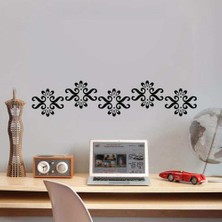 Asilmeydan Çiçek Desenli Şerit Dekoratif Duvar Sticker, Çıkartma, Etiket