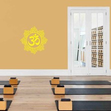 Asilmeydan Yoga, Meditasyon Om Simgesi Dekoratif Duvar Sticker, Çıkartma, Etiket Sarı