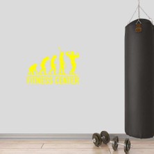Asilmeydan Spor Evrimi, Spor Salonu Özel Isim Dekoratif Duvar Sticker, Çıkartma, Etiket Sarı