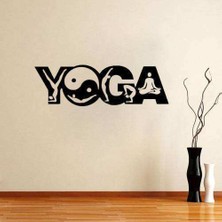 Asilmeydan Meditasyon Yin Yang Yoga Silüeti Duvar Sticker, Çıkartma Yeşil