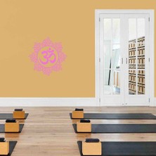 Asilmeydan Yoga, Meditasyon Om Simgesi Dekoratif Duvar Sticker, Çıkartma, Etiket Pembe