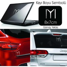 Asilmeydan Kayı Boyu Iyı 8cm Gümüş Yaldız ve Mavi 2 Adet Transfer Oto Sticker -Araç Aksesuar