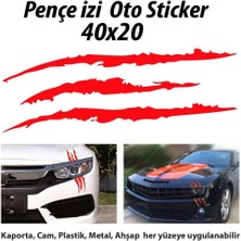 Asilmeydan Monster Canavar Pençe Izi Uzun Kırmızı Far Sticker Araba Etiket, Çıkartma - Aksesuar -Modifiye