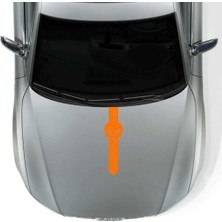Asilmeydan Kuru Kafa Sport Kaput Şerit Oto Sticker, Etiket, Araba, Aksesuar, Tuning, Modifiye Turuncu