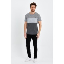 Adams Bisiklet Yaka Kısa Kollu Desenli Penye Erkek Tshirt