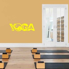 Asilmeydan Meditasyon Yin Yang Yoga Silüeti Duvar Sticker, Çıkartma Sarı