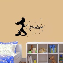 Deniz Kızı ve Yıldızlar - İsme Özel Dekoratif Çocuk Odası Duvar Sticker, Çıkartma