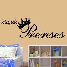 Asilmeydan Taçlı Küçük Prenses Yazılı Dekoratif  Çocuk Odası Duvar Sticker, Çıkartma, Etiket