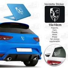 Asilmeydan Vendetta Maskesi Beyaz Sticker - Araç Oto Araba Etiket, Çıkartma - Aksesuar -Modifiye -Arma