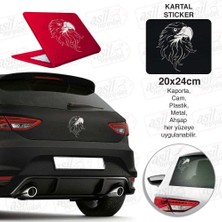 Asilmeydan Kartal Siluet Beyaz Sticker - Oto, Araba, Etiket, Aksesuar, Tuning, Modifiye, Arma