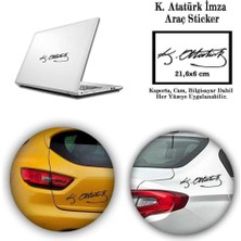 Asilmeydan Kemal Atatürk Imzalı Araç Sticker - Araç Oto Sticker -Araç Aksesuar - 21,6x6 cm